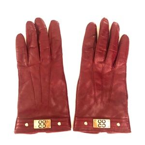 Coach Gloves - burgandy 7.5